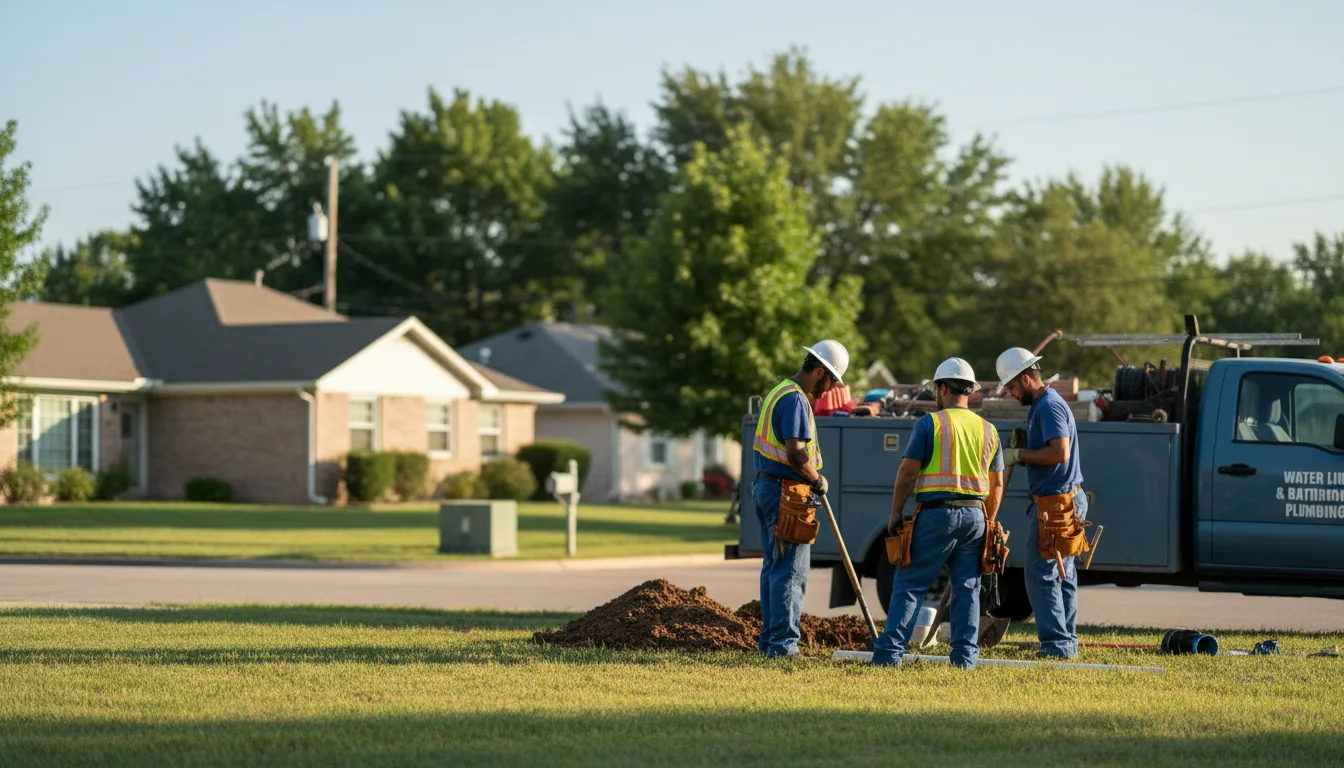 Residential water line and bathroom plumbing service in Omaha, AR